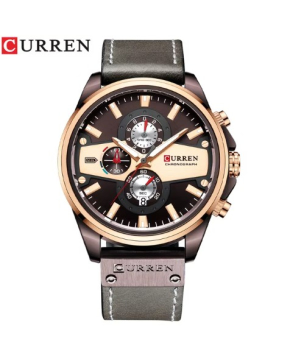 Pánske hodinky šedé s koženým remienkom-317073-20