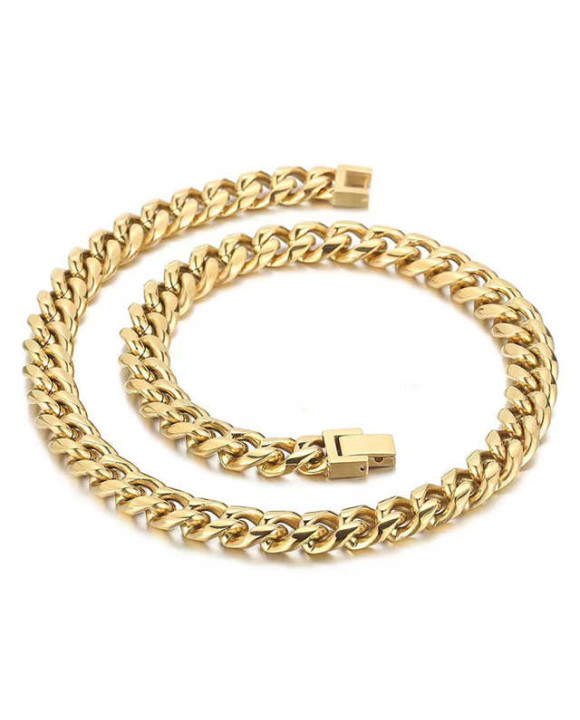 Pánska oceľová retiazka zlatá hrubá-318138-20