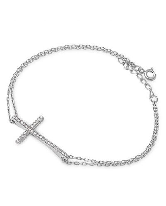 Strieborný náramok s krížikom-234579-20