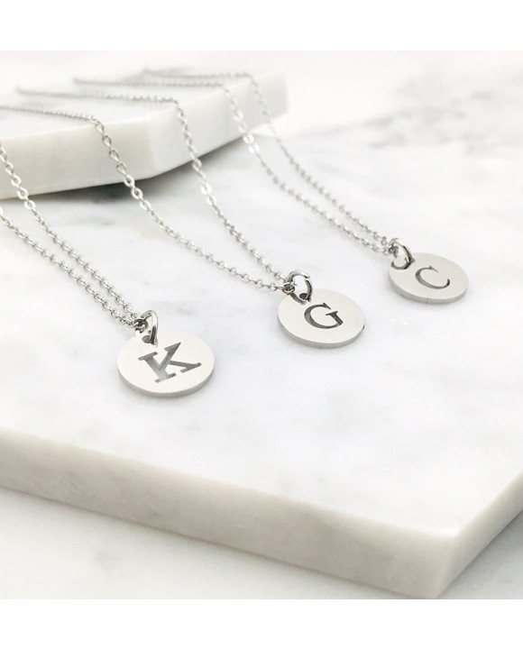 Dámsky oceľový náhrdelník s písmenkom-249450-20
