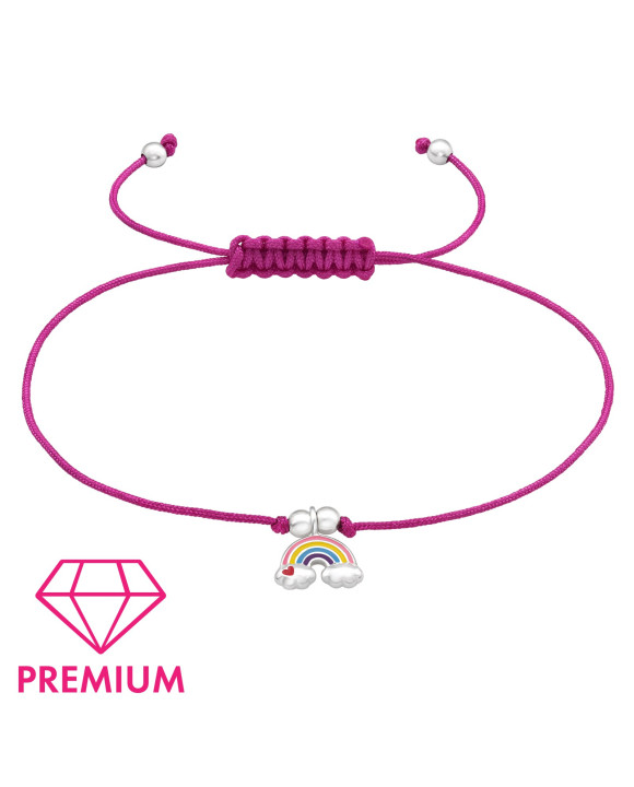 Pletený náramok so strieborným príveskom dúha-294647-20