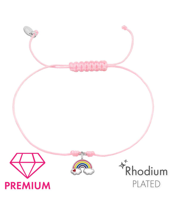 Pletený náramok so strieborným príveskom dúha-294650-20