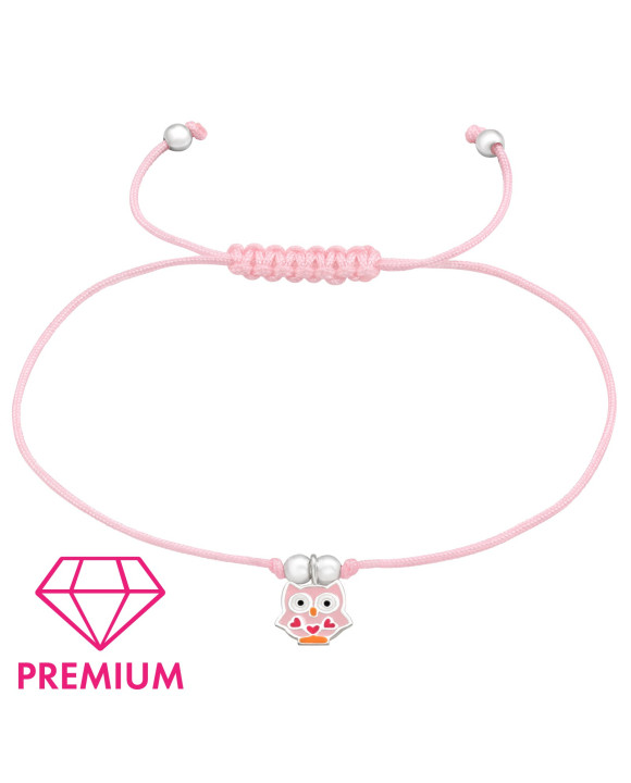 Pletený náramok so strieborným príveskom sova-294652-20