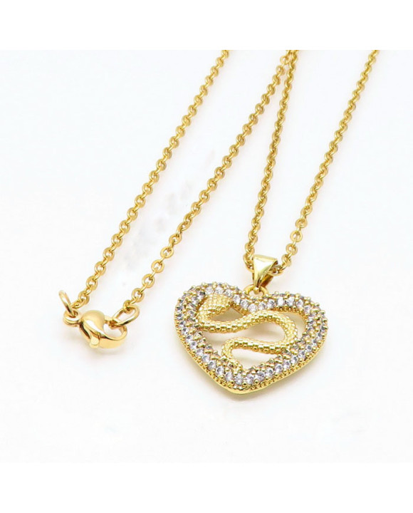 Dámsky pozlátený náhrdelník s príveskom srdce-275949-20