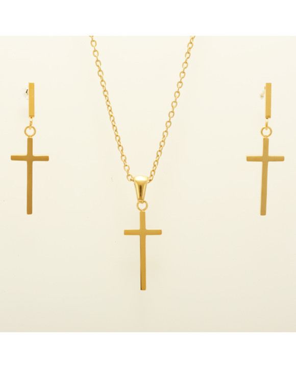 Dámska oceľová súprava s krížikom-272999-20