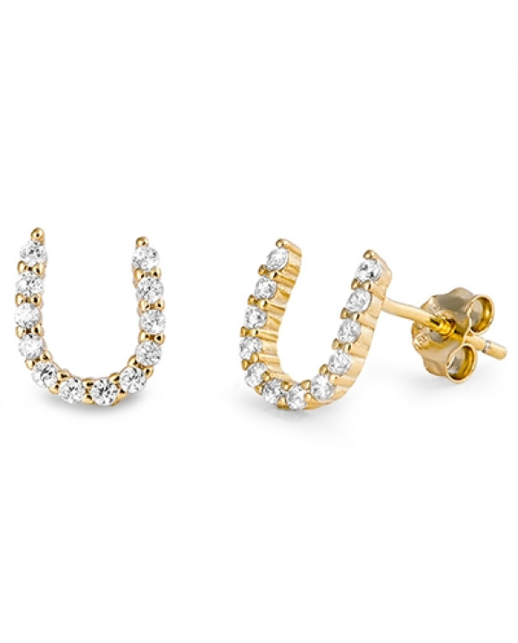 Strieborné pozlátené náušnice podkova-253866-20