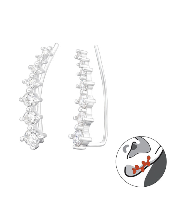 Strieborné náušnice ear cuff-313588-20