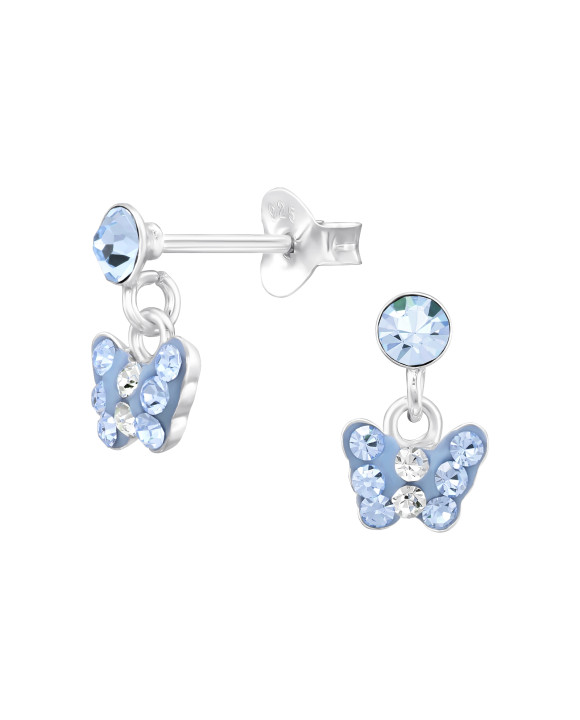 Strieborné visiace náušnice motýľ-294574-20