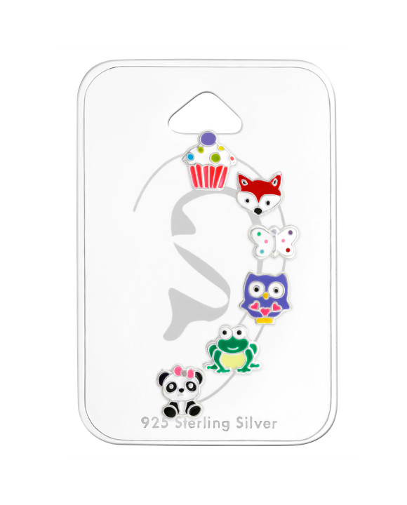 Set strieborných náušníc mix zvieratka-294727-20
