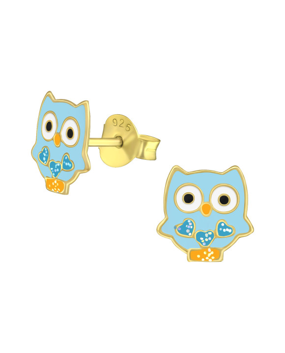 Strieborné náušnice sova-313517-20