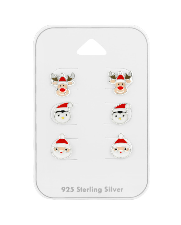 Detský vianočný strieborný set náušníc Vianoce-222767-20