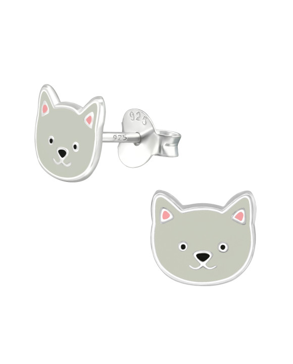 Strieborné náušnice mačka-294566-20