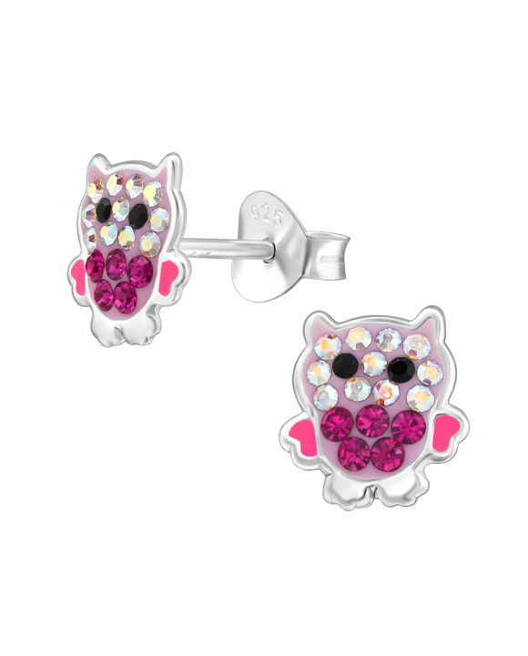 Strieborné náušnice sova-313547-20