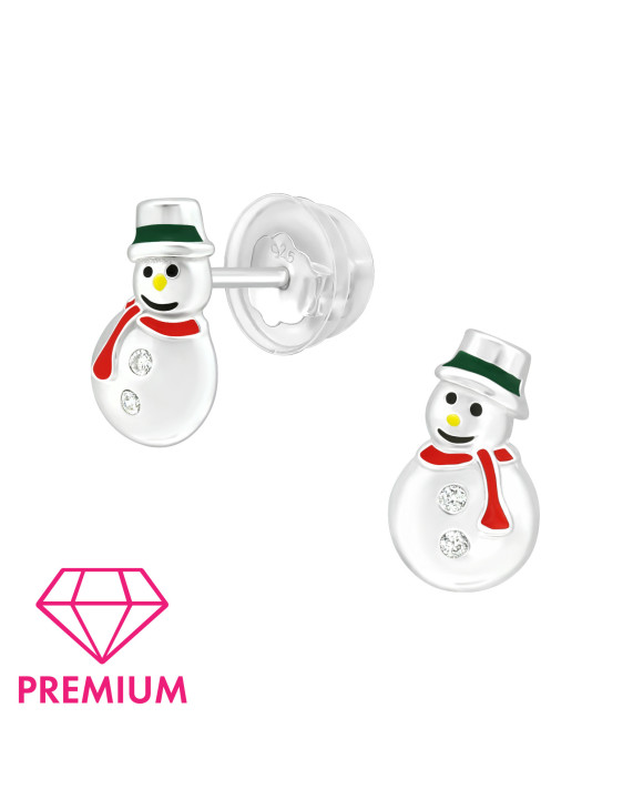 Strieborné náušnice Vianoce snehuliak-294879-20