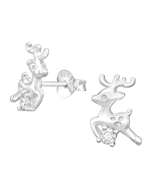 Stieborné náušnice Vianočný sobík-313418-20