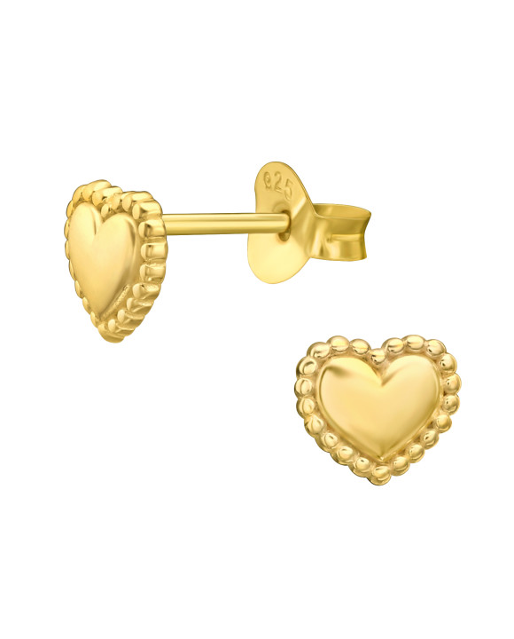 Strieborné pozlátené náušnice srdce-271650-20