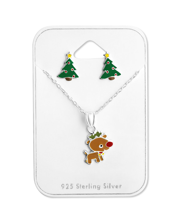 Detský vianočný strieborný set Sobík-223377-20