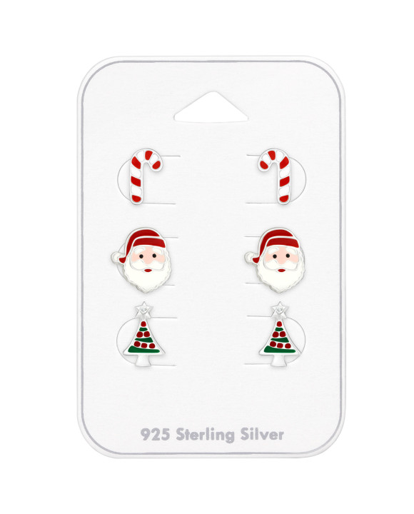 Detský vianočný strieborný set náušníc Vianoce-222789-20