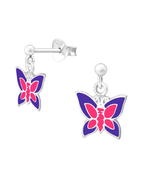 Detské strieborné náušnice motýlik-232165-20