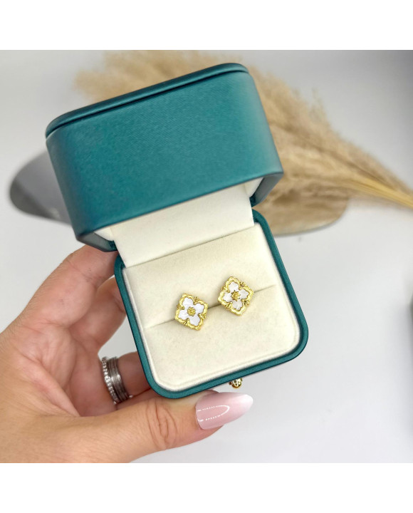 Oceľové náušnice pozlátená-321535-20