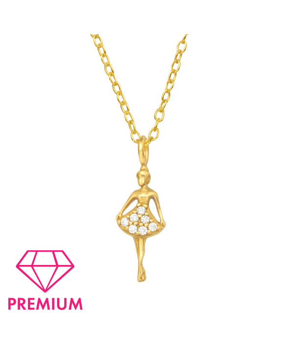 Detský strieborný náhrdelník balerína-294708-20