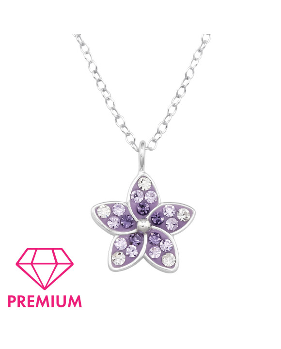 Strieborný náhrdelník kvietok fialový-313469-20