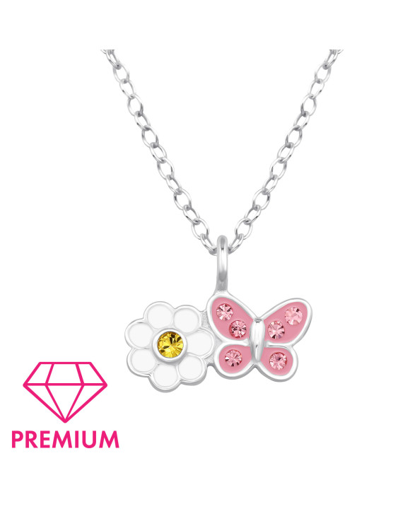 Strieborný náhrdelník motýlik-313472-20