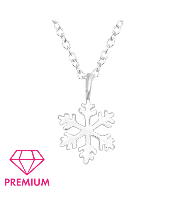 Strieborný náhrdelník Vianoce vločka-294859-20