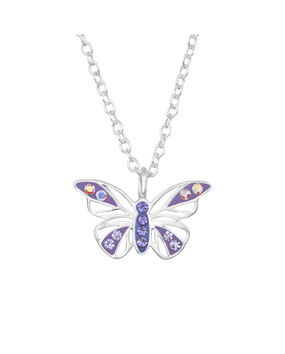 Strieborný náhrdelník motýľ-313461-20