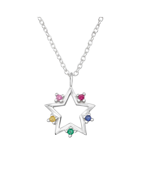 Strieborný náhrdelník Vianočná hviezda-313445-20