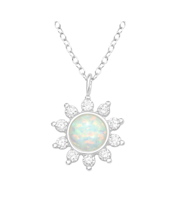 Strieborný náhrdelník Kvet-257620-20