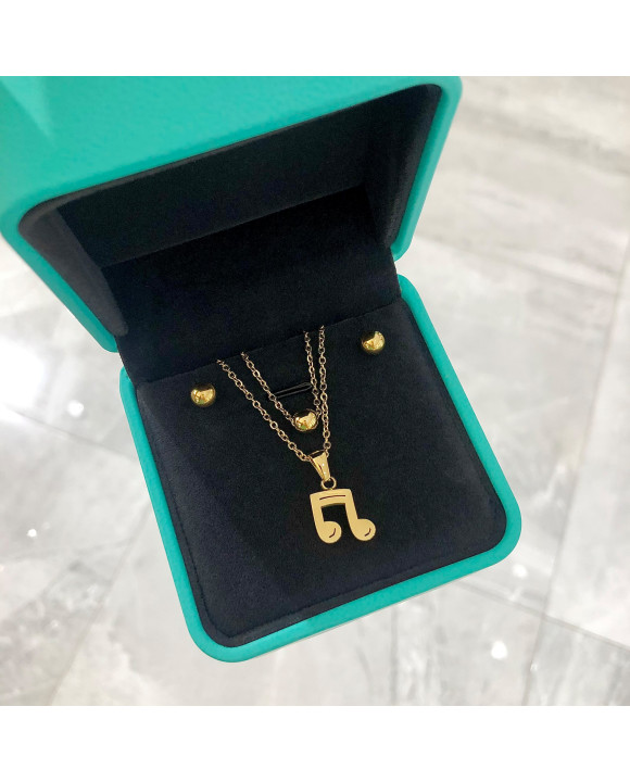 Dámska pozlátená oceľová súprava nota-272402-20