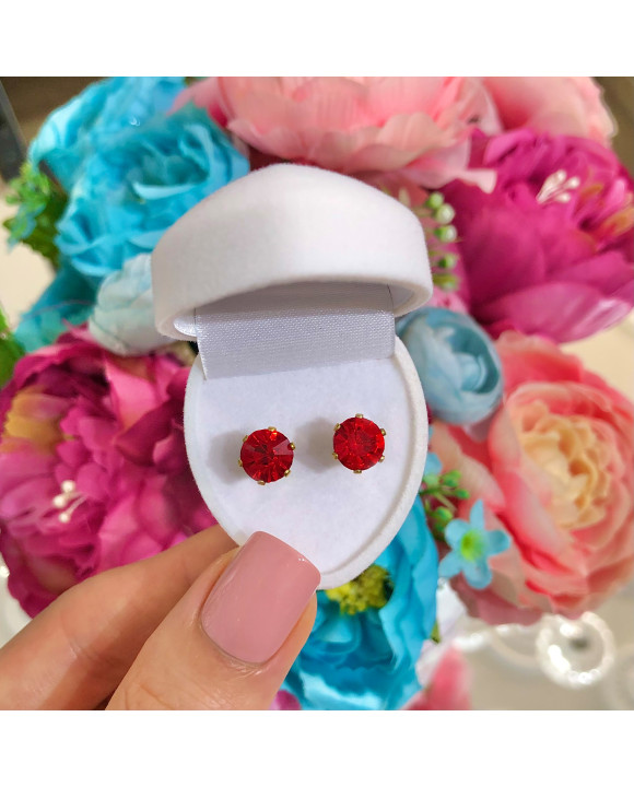 Dámske oceľové náušnice červené-274012-20