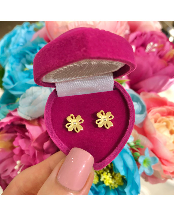 Dámske pozlátené oceľové náušnice kvet-274029-20