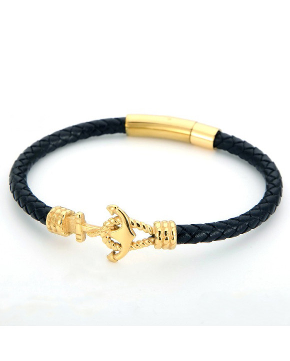 Pánsky kožený náramok kotva BF-272408-20