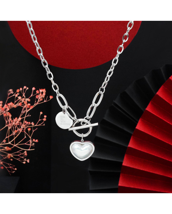 Dámsky oceľový náramok s príveskom-316263-20