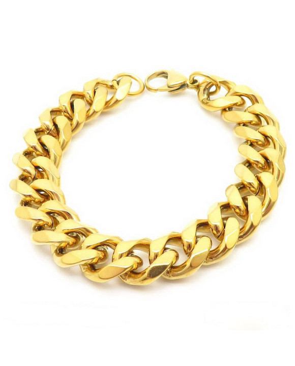 Pánsky oceľový náramok pozlátený-315584-20