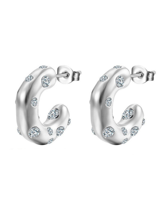 Dámske náušnice oceľové polkruhy-299224-20