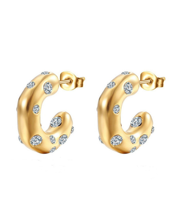 Dámske náušnice oceľové polkruhy-299225-20