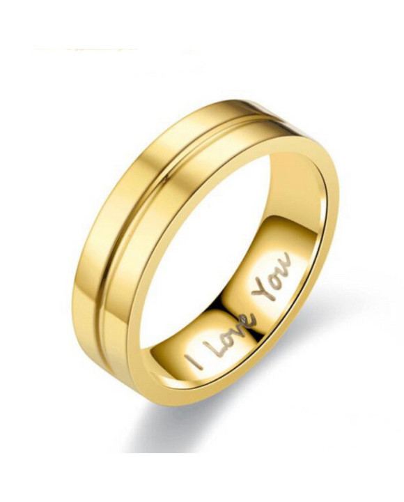 Oceľová obrúčka pozlátená I love you-272705-20