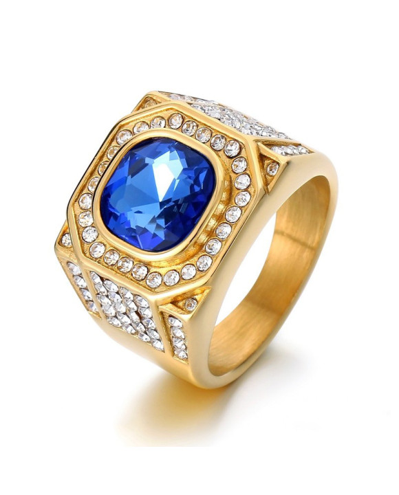 Pánsky pozlátený prsteň s kamenňom-315819-20