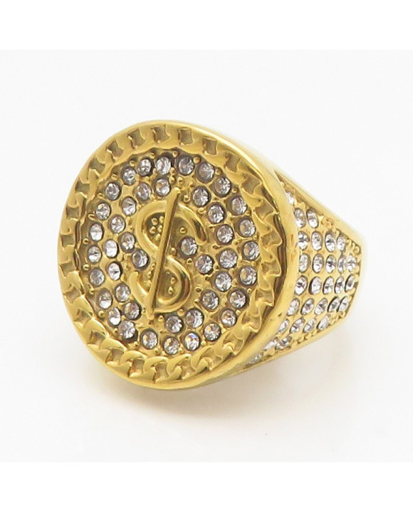 Pánsky pozlátený oceľový prsteň-315797-20