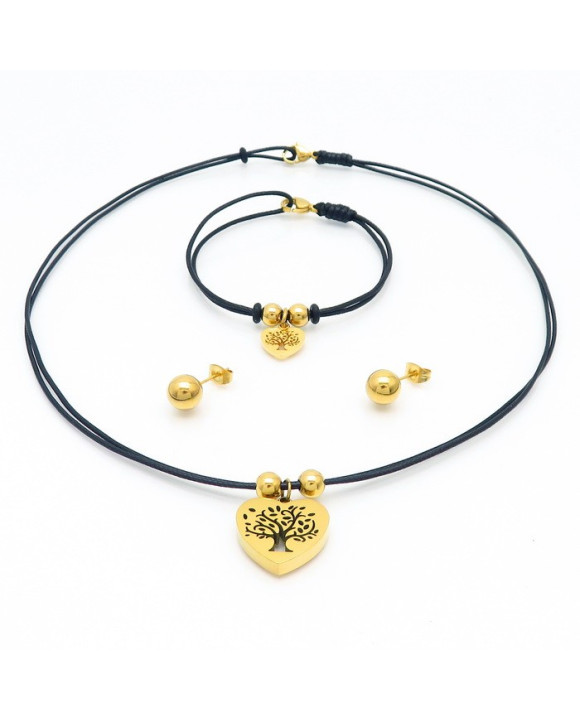 Oceľová pozlátená súprava strom života-272736-20