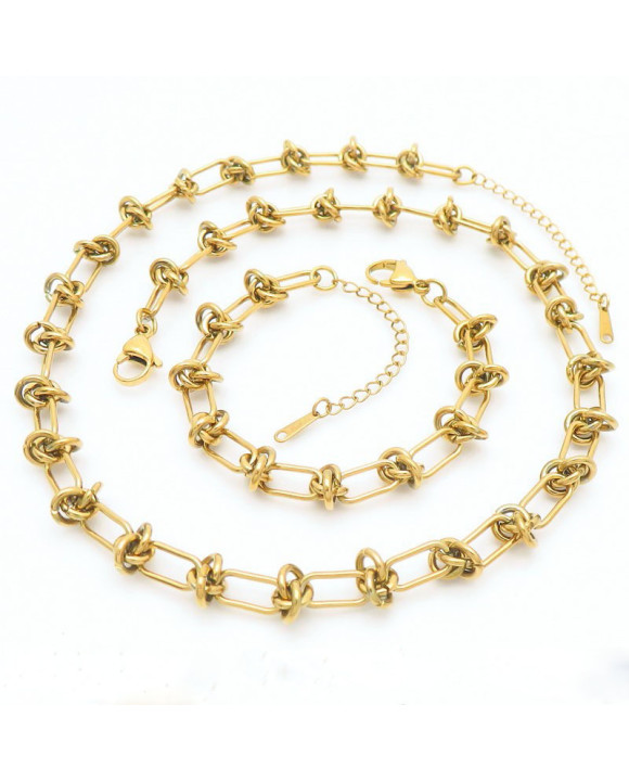 Pánska pozlátená oceľová súprava-312336-20