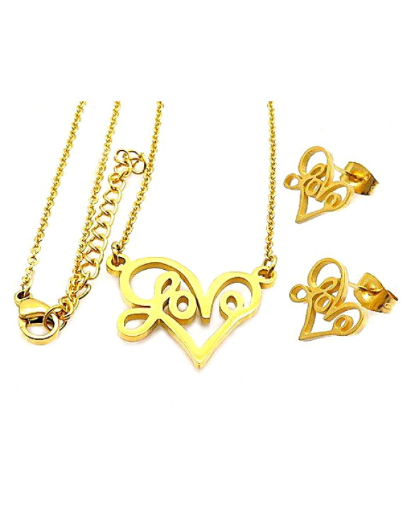 Oceľová súprava pozlátená