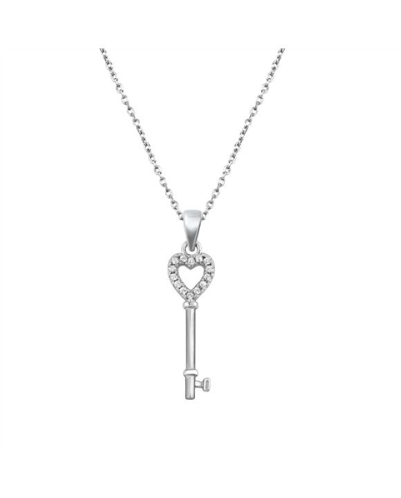 Strieborný náhrdelník kľúč-292855-20