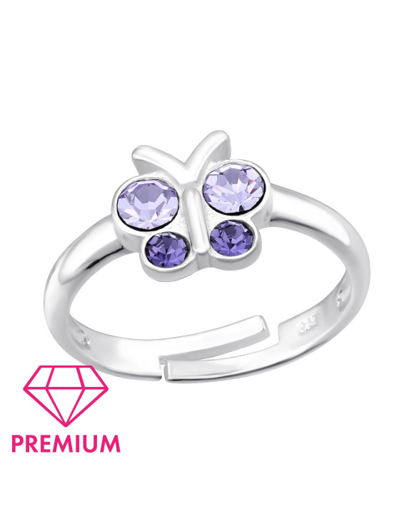 Strieborný prsteň motýľ-313589-20