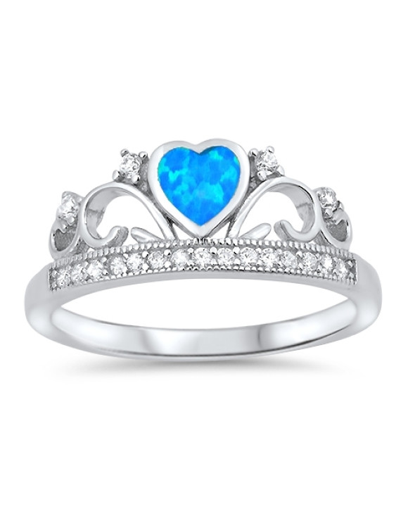 Strieborný prsteň s modrým srdiečkom-156438-20