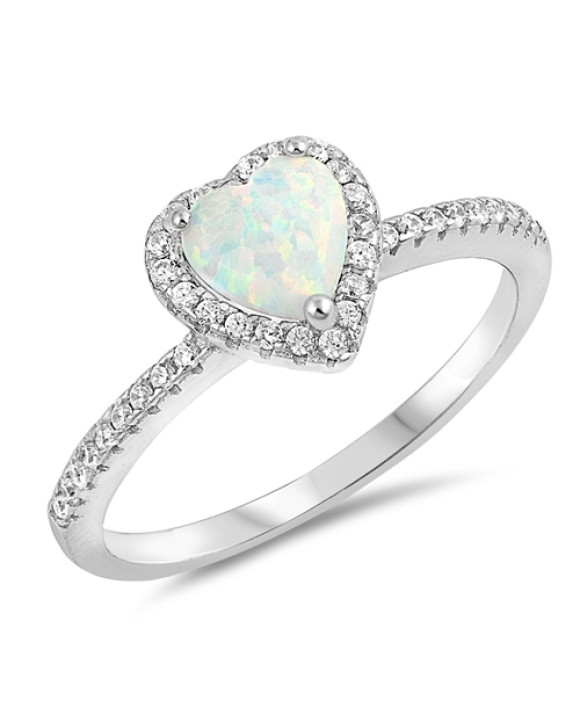 Strieborný prsteň  s bielým opálom