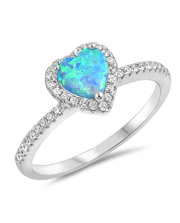 Strieborný prsteň s modrým srdiečkom-156688-20